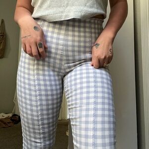 Plaid white & blue pants